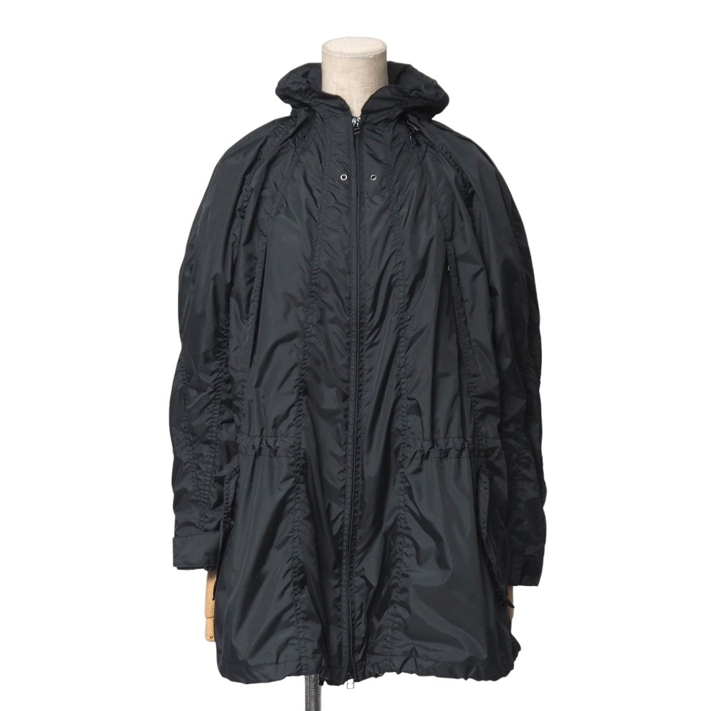 ■美品■ISSEY MIYAKE イッセイミヤケ ブルゾン サイズ2 オーバーサイズ フーテッド ミドル ジャケット ブラック ブランド古着【中古】20251106/RA6540