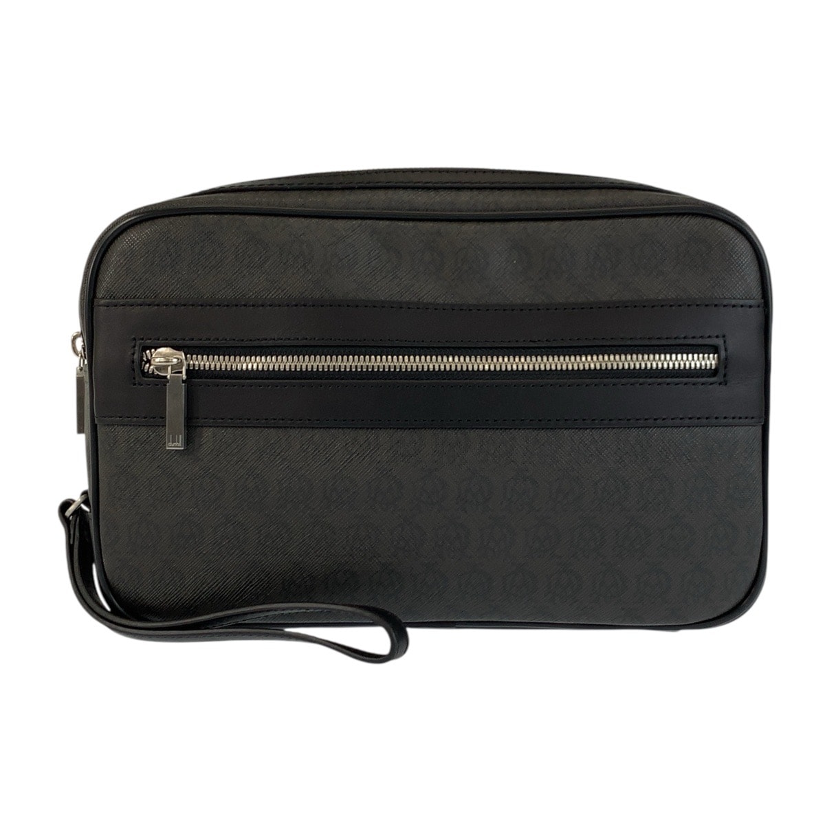 美品 Dunhill ダンヒル ウィンザー ブラック 黒 シルバー金具 PVC クラッチバッグ セカンドバッグ 602195 【中古】