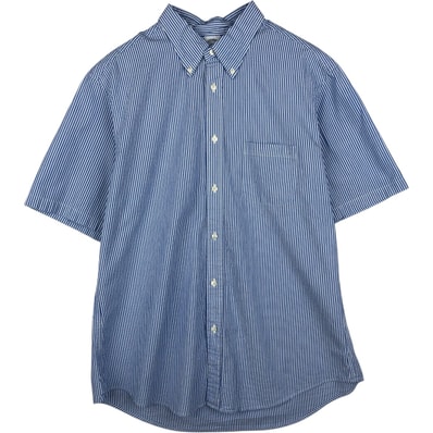 古着 ブルックスブラザーズ Brooks Brothers 1818 シアサッカー 半袖 ボタンダウン ストライプシャツ メンズXL相当/eaa644943