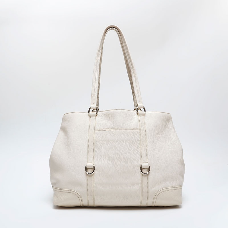 プラダ PRADA レザー トライアングルロゴ トート ショルダーバッグ【中古】