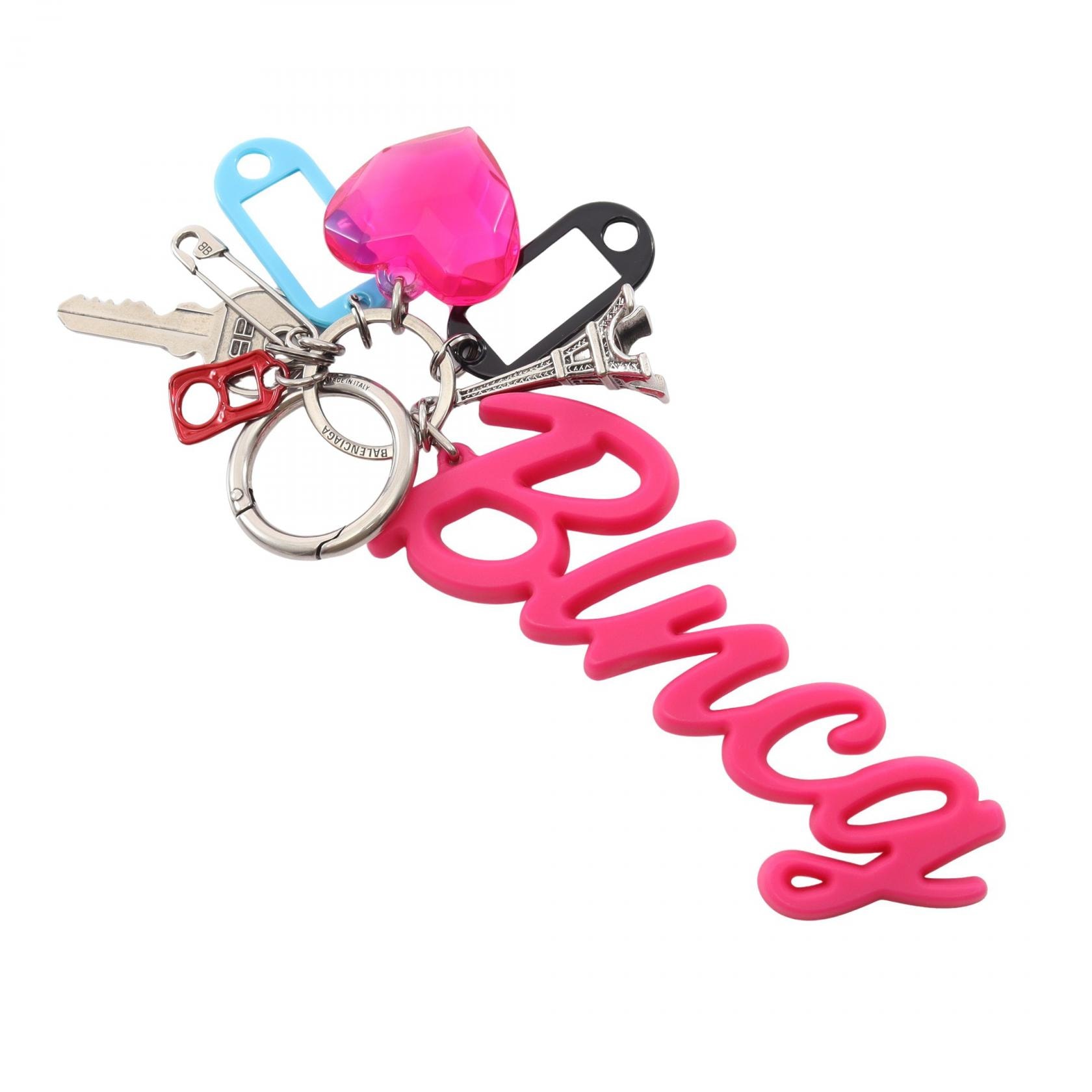 バレンシアガ BALENCIAGA Hourglass Soft ビッグ スーベニア キーリング キーホルダー アクセサリー メタル / プラスチック レディース ピンク系 / マルチカラー 8226982ABMT5286 【中古】