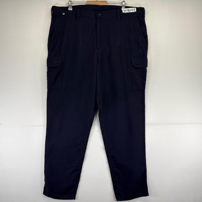 古着 カーハート Carhartt ダック パンツ ワークパンツ カーゴ ワンポイントロゴ w44×L34 ネイビー系 メンズ