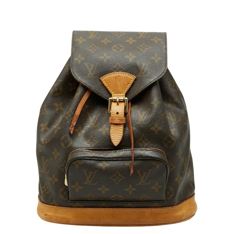 ルイ ヴィトン モノグラム モンスリ MM リュック デイパック バックパック M51136 ブラウン PVC レザー レディース LOUIS VUITTON 【中古】