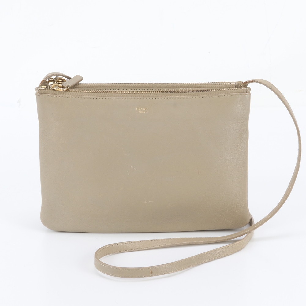 ■美品 セリーヌトリオ ショルダーバッグ レザー