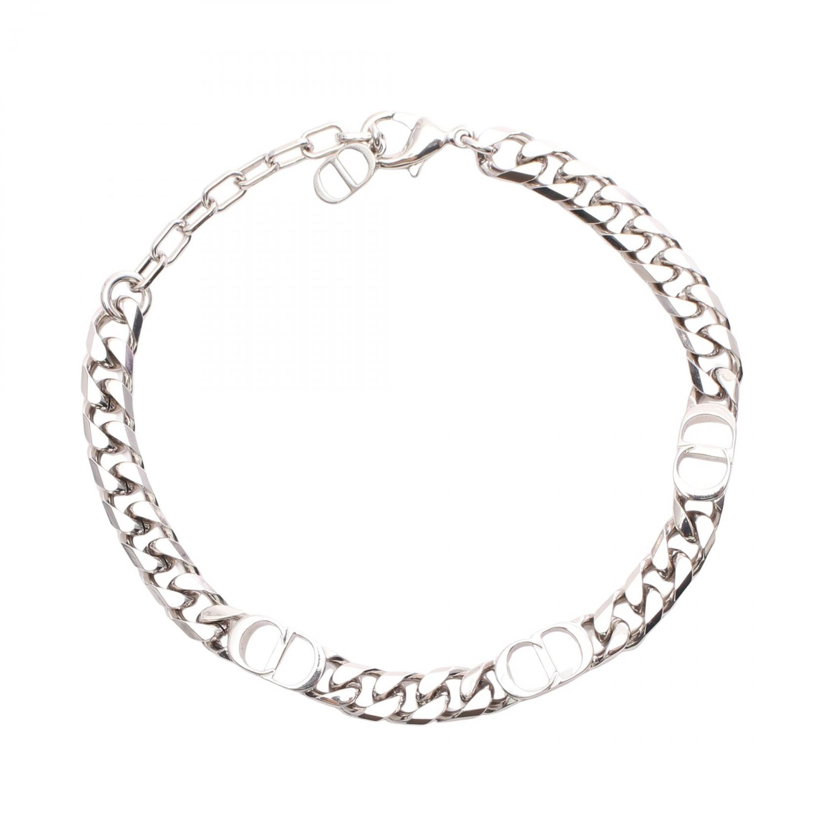 ディオール Dior CD ICON チェーンリンク ブレスレット アクセサリー メタル メンズ シルバー系 【中古】