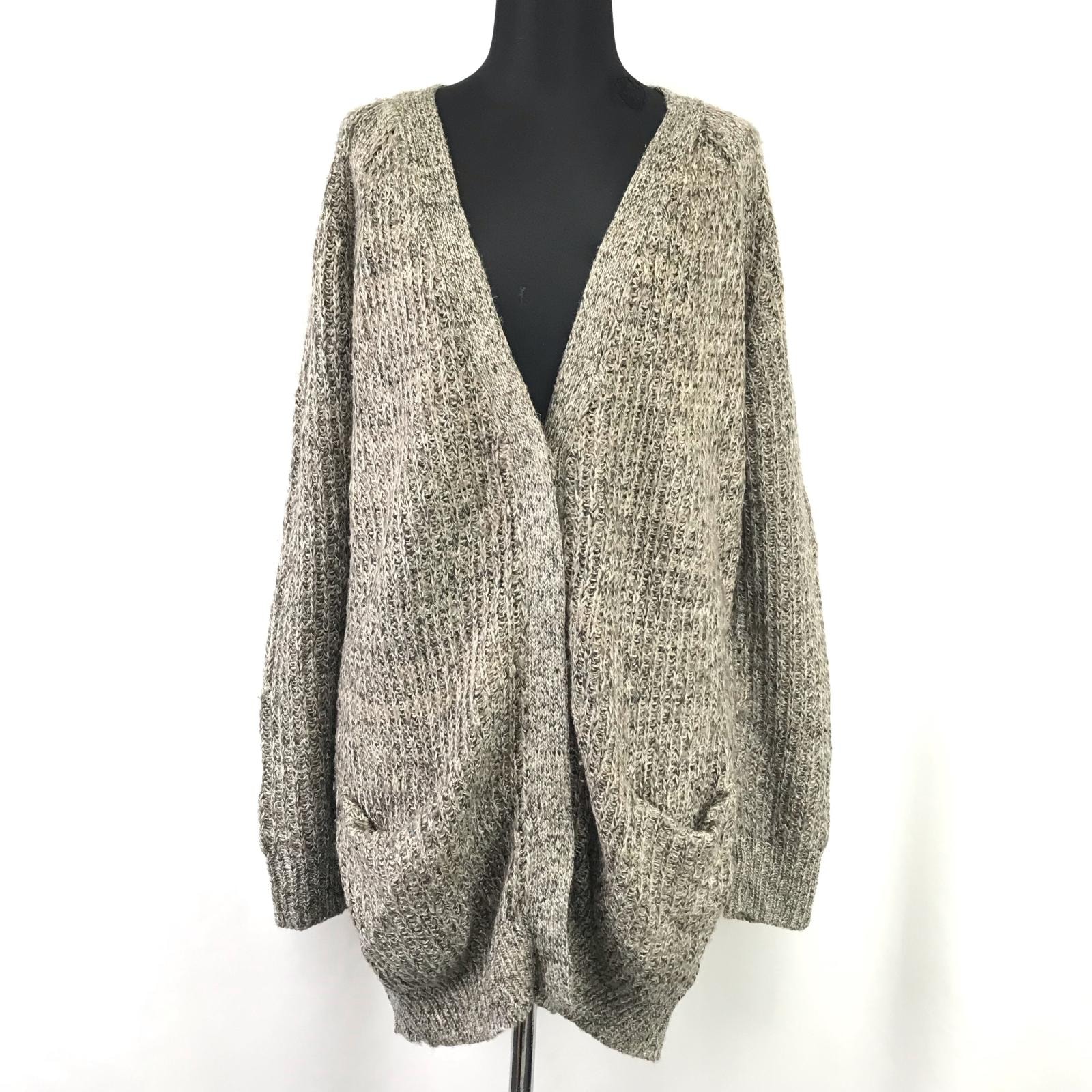 Adam et Rope【アダムエロペ】麻/シルク混/ロング丈カーディガン【38/レディースM程度/茶系/brown】Tops/sweater◆BJ091-b