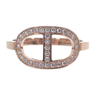 エルメス HERMES シェーヌ・ダンクル・コントゥール MM 13号 H122605B リング K18ピンクゴールド ダイヤモンド レディース【中古】【Aランク】