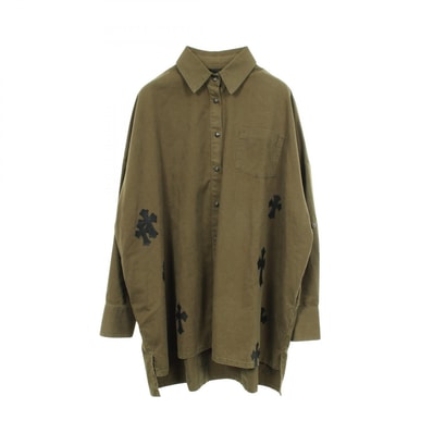 クロムハーツ CHROME HEARTS MAHAL KITA クロスパッチ 長袖 衣料品 トップス コットン メンズ カーキ系 【中古】