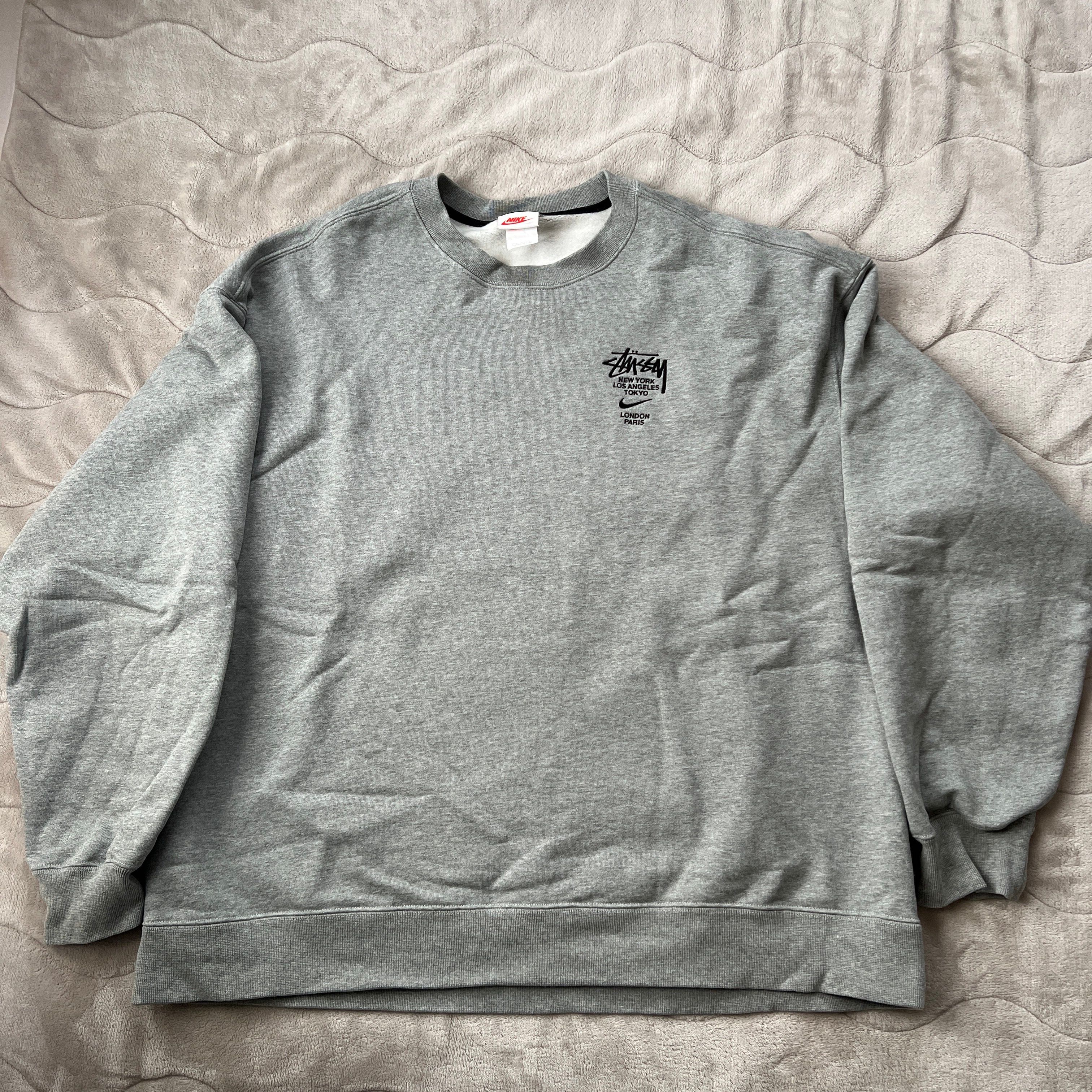 Nike x Stussy International Crewneck Sweatshirt (US Size) "Grey" DC4198-050