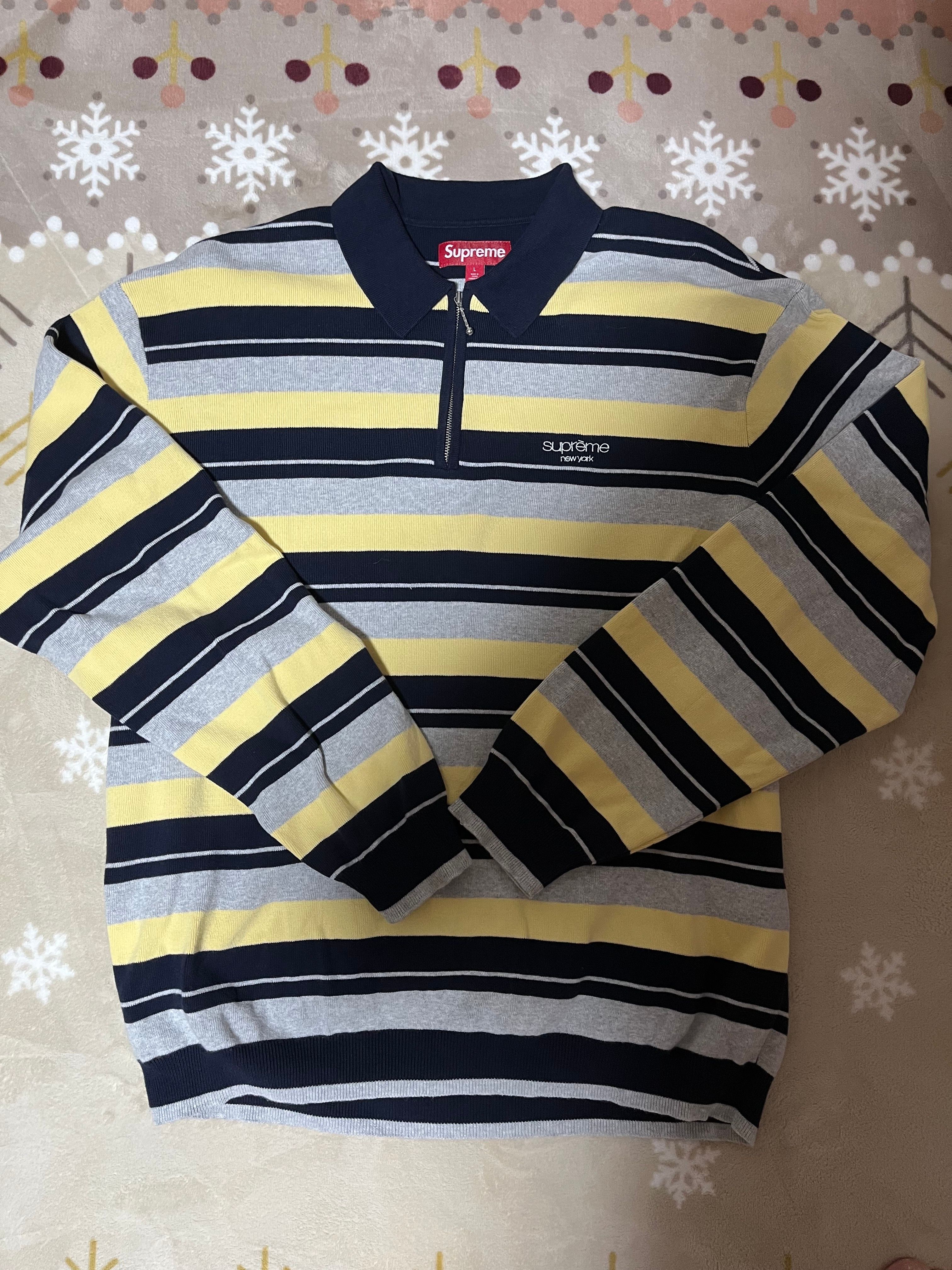 Supreme Stripe Zip L/S Polo 