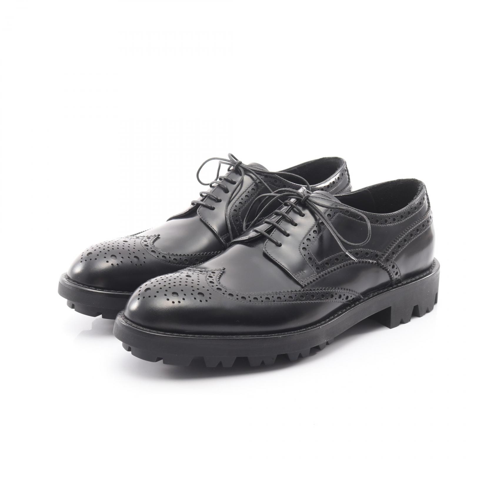 ジョルジオアルマーニ GIORGIO ARMANI ウィングチップ メダリオン ダービーシューズ ドレスシューズ 靴 レザー メンズ ブラック系 【中古】