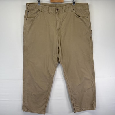 古着 カーハート Carhartt ワークパンツ ダック地 ペインター ワンポイントロゴ ハンマーループ 作業着 w46 L32 ベージュ メンズ