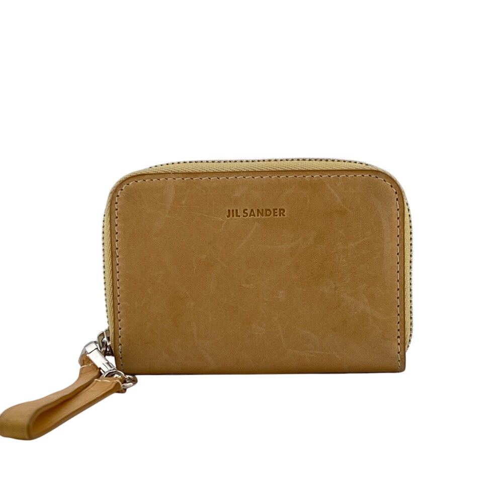 ジルサンダー JIL SANDER コインケース ラウンドファスナー ベージュ