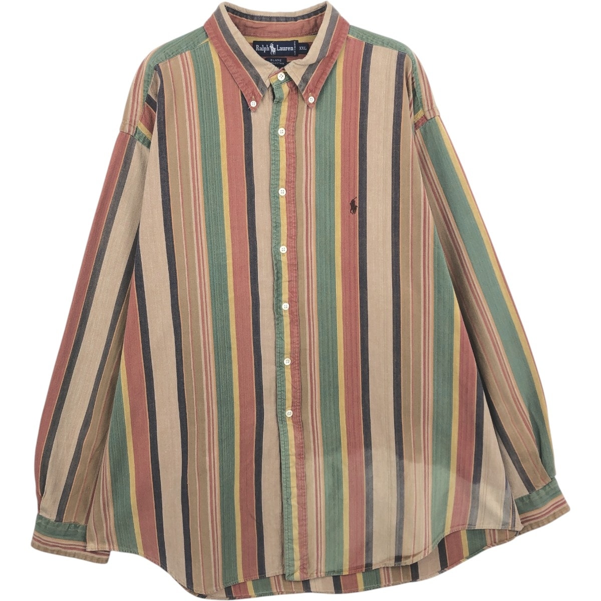 古着 ラルフローレン Ralph Lauren BLAIRE マルチストライプ 長袖 ボタンダウンストライプシャツ メンズXXL相当/eaa661387