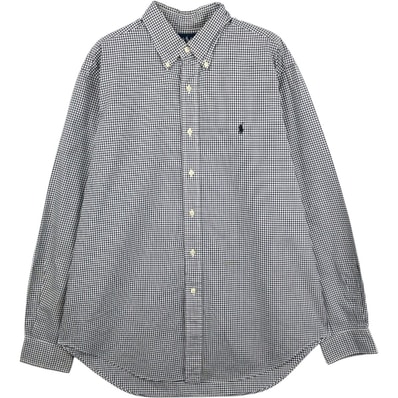 古着 ラルフローレン Ralph Lauren CLASSIC FIT クラシックフィット ギンガムチェック 長袖 ボタンダウンチェックシャツ メンズL相当/eaa661381
