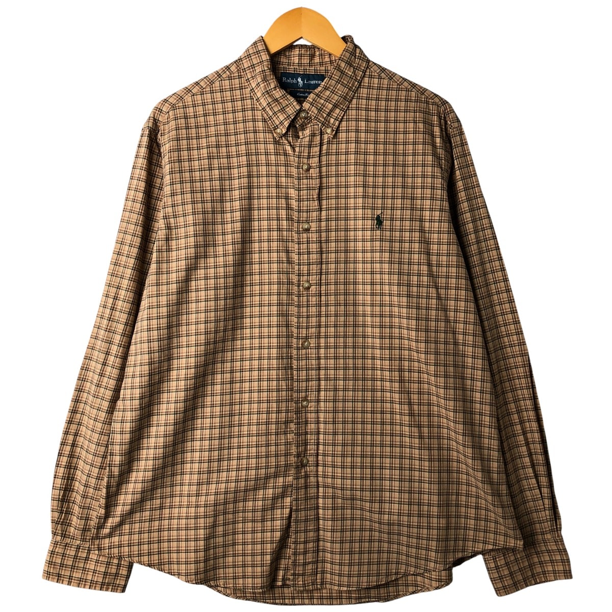 古着 ラルフローレン Ralph Lauren CUSTOM FIT 長袖 ボタンダウンチェックシャツ メンズXL相当/eaa597067
