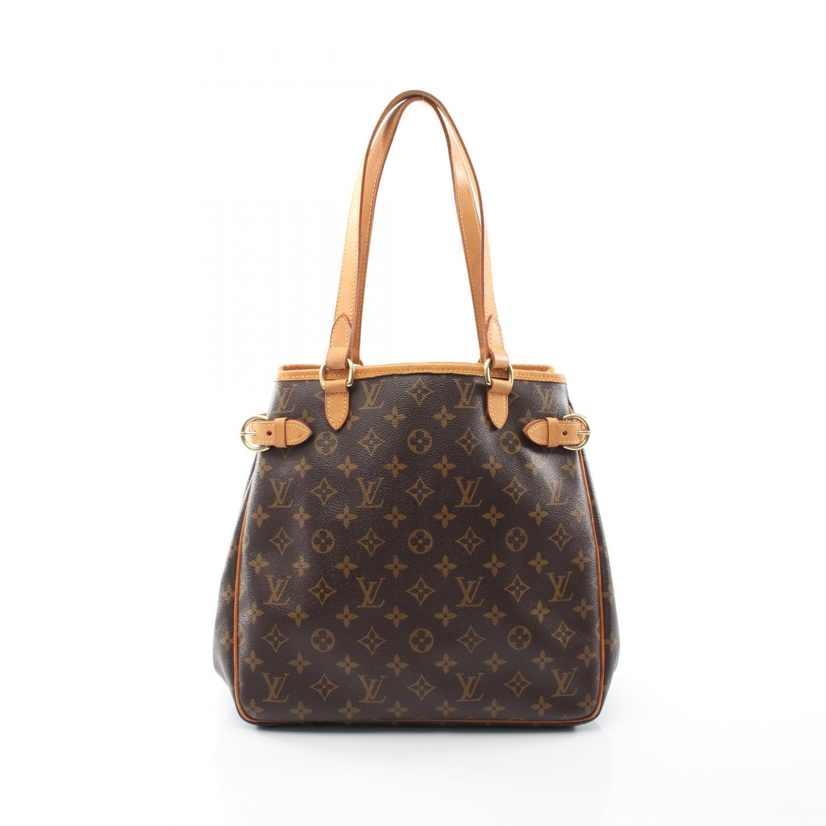ルイ・ヴィトン LOUIS VUITTON バティニョール ヴェルティカル トートバッグ バッグ PVCコーティングキャンバス レザー モノグラム レディース ブラウン系 M51153 【中古】