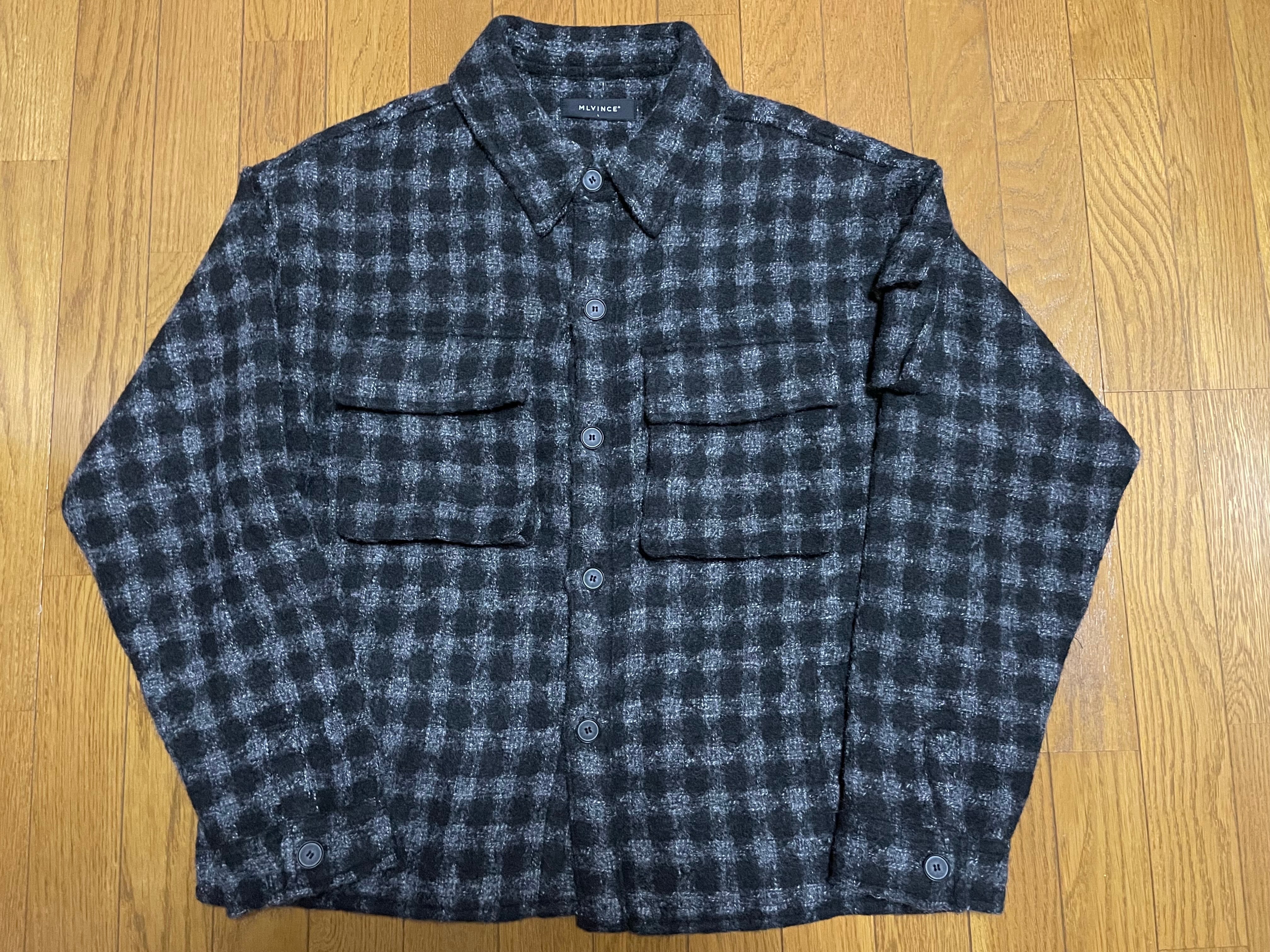 新品・未使用(ワケあり)】MLVINCE MILITARY CHECK JACKET BLACK L
