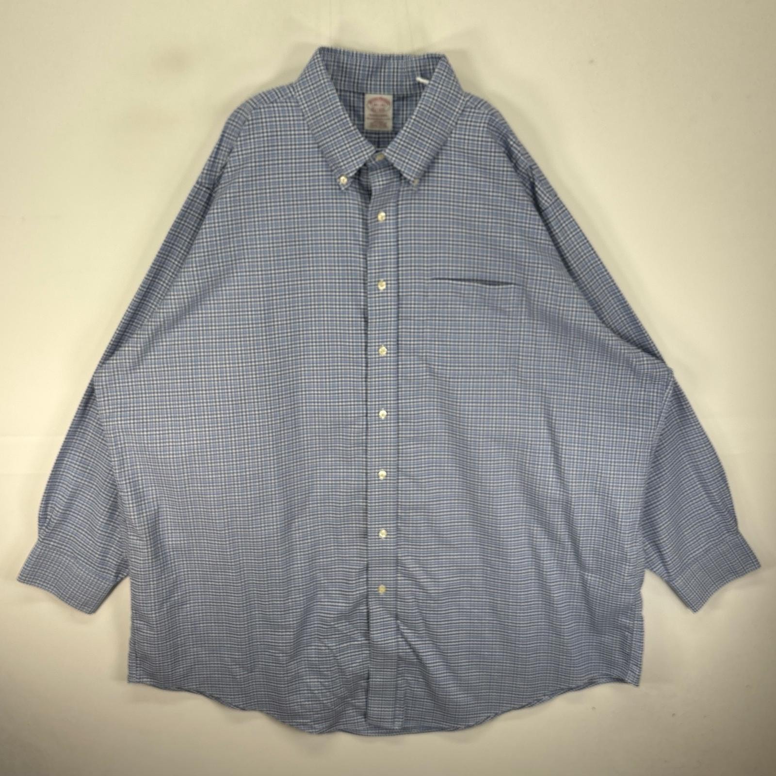 古着 ブルックスブラザーズ Brooks Brothers 長袖シャツ ボタンダウン 胸ポケット 2XL  ブルー系 チェック メンズ