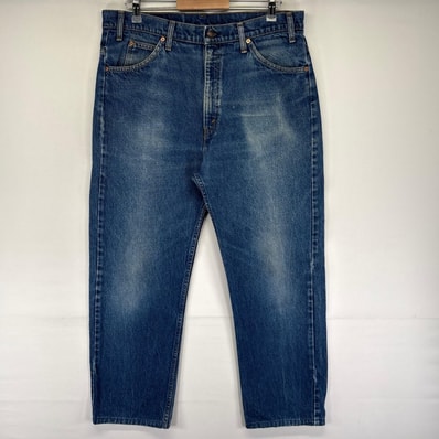 古着 リーバイス Levi's USA製 デニム パンツ Gパン 505 ジッパーフライ 5ポケット テーパード オレンジタブ W38 L34 ブルー系 メンズ