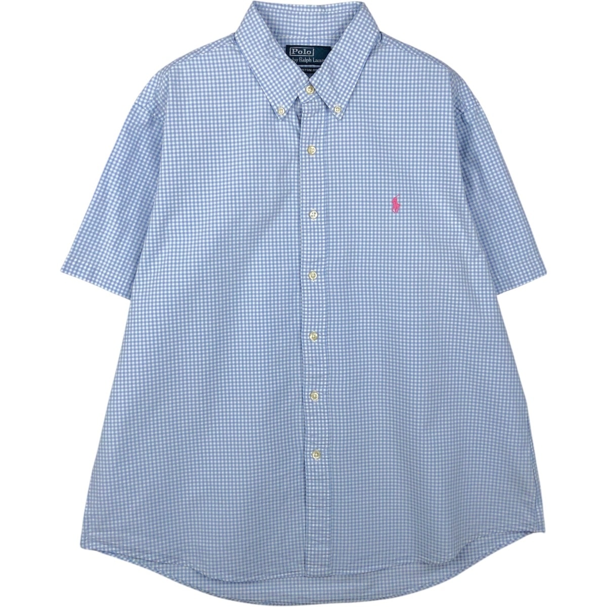 古着 ラルフローレン Ralph Lauren CUSTOM FIT 半袖 ボタンダウン チェックシャツ メンズXL相当/eaa644845