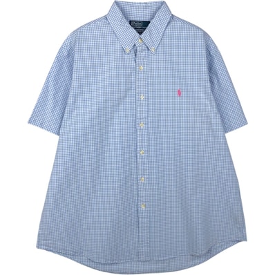 古着 ラルフローレン Ralph Lauren CUSTOM FIT 半袖 ボタンダウン チェックシャツ メンズXL相当/eaa644845