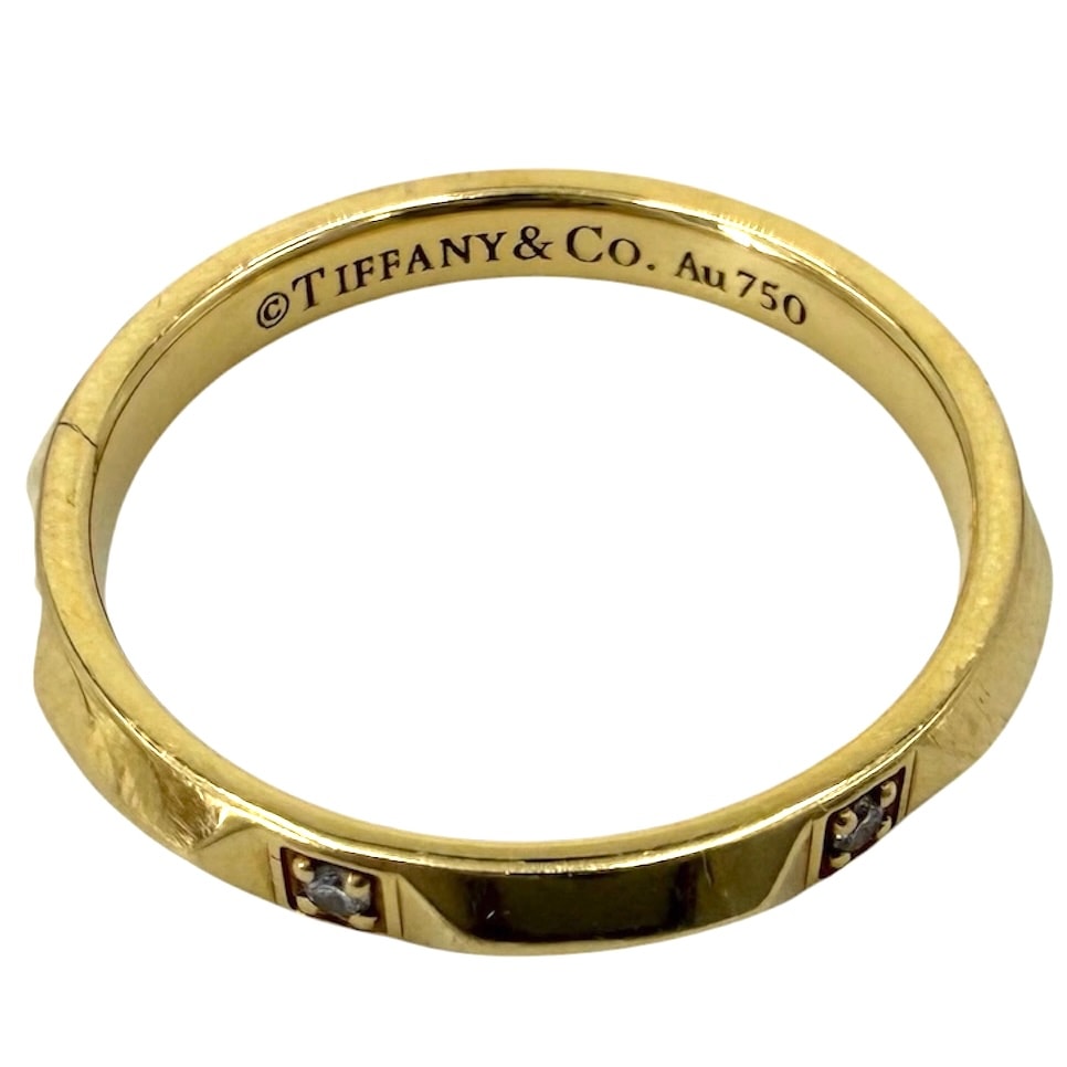 TIFFANY&Co. ティファニー 指輪 トゥルーバンド リング ジュエリー アクセサリー Au750 18金YG K18イエローゴールド ダイヤモンド 約15号 レディース 約3.6g【中古品】