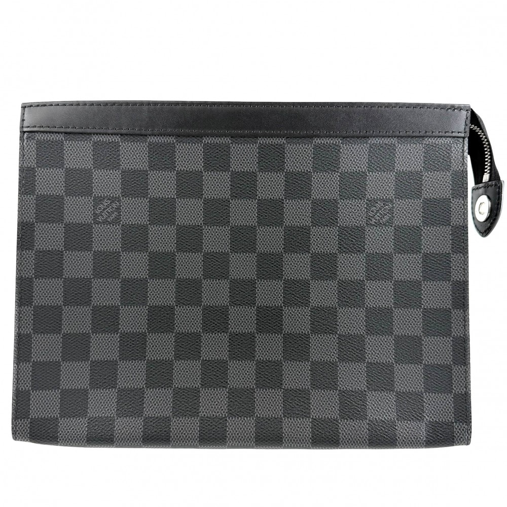 LOUIS VUITTON ルイヴィトン クラッチバッグ ダミエグラフィット ポシェット・ヴォワヤージュ MM セカンドバッグ N41696    ブラック 黒 シルバー金具 メンズ 美品【中古品】