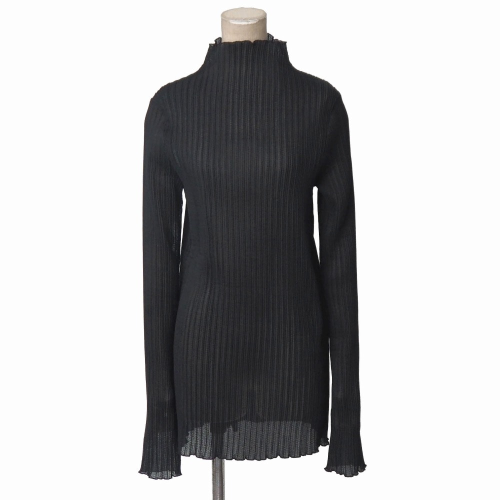■美品■JIL SANDER ジルサンダー カットソー サイズM ハイネック プリーツ プルオーバー イタリア製 ブランド古着【中古】20260615/RA9758