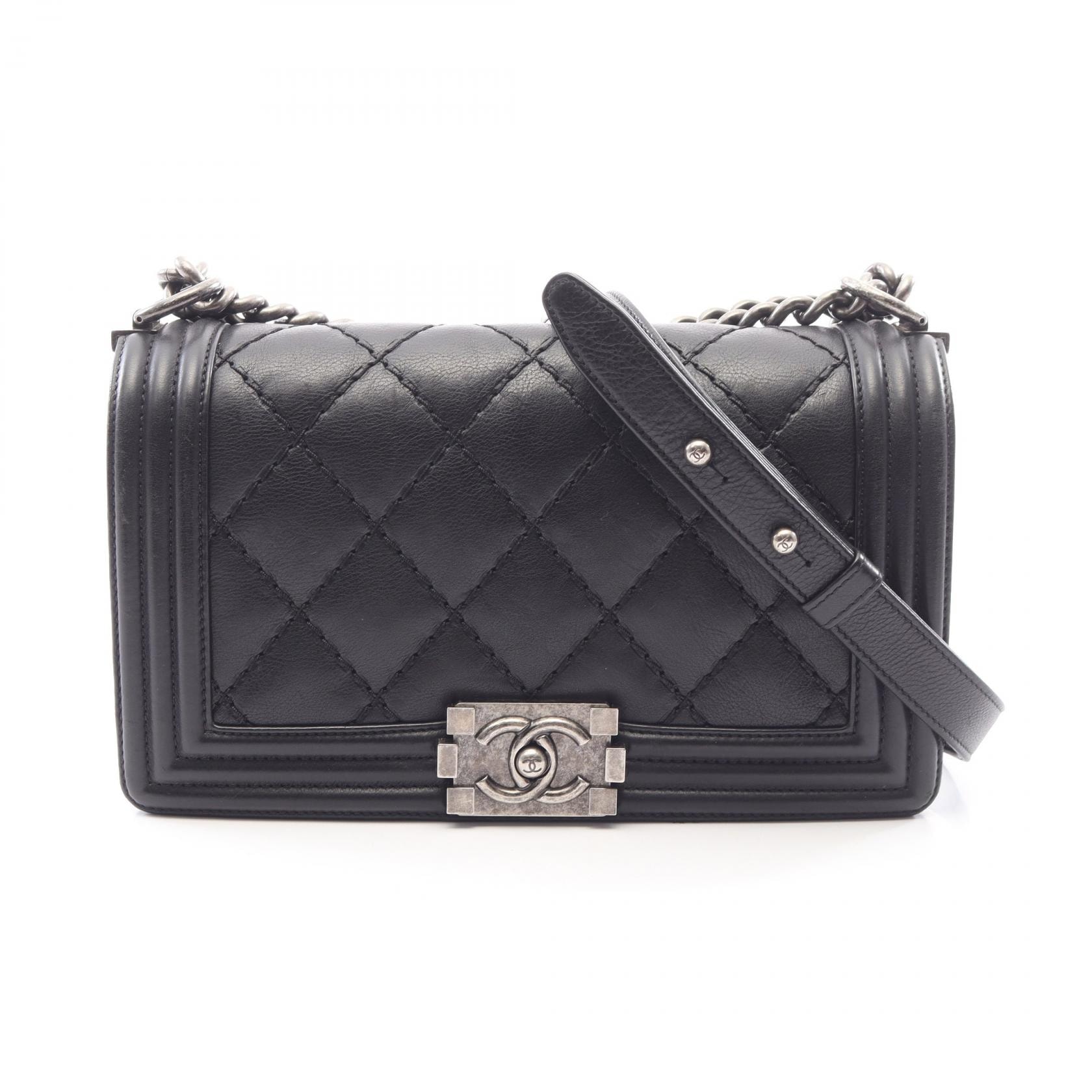 シャネル CHANEL ボーイシャネル ショルダーバッグ バッグ ラムスキン(羊革) レディース ブラック系 A67086 【中古】