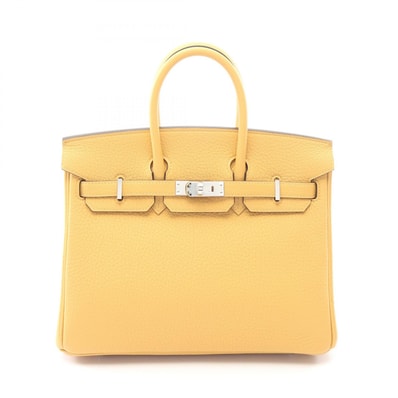 エルメス HERMES バーキン25 パイユ ハンドバッグ バッグ トゴ トゴ レディース イエロー系 041344CK 【中古】