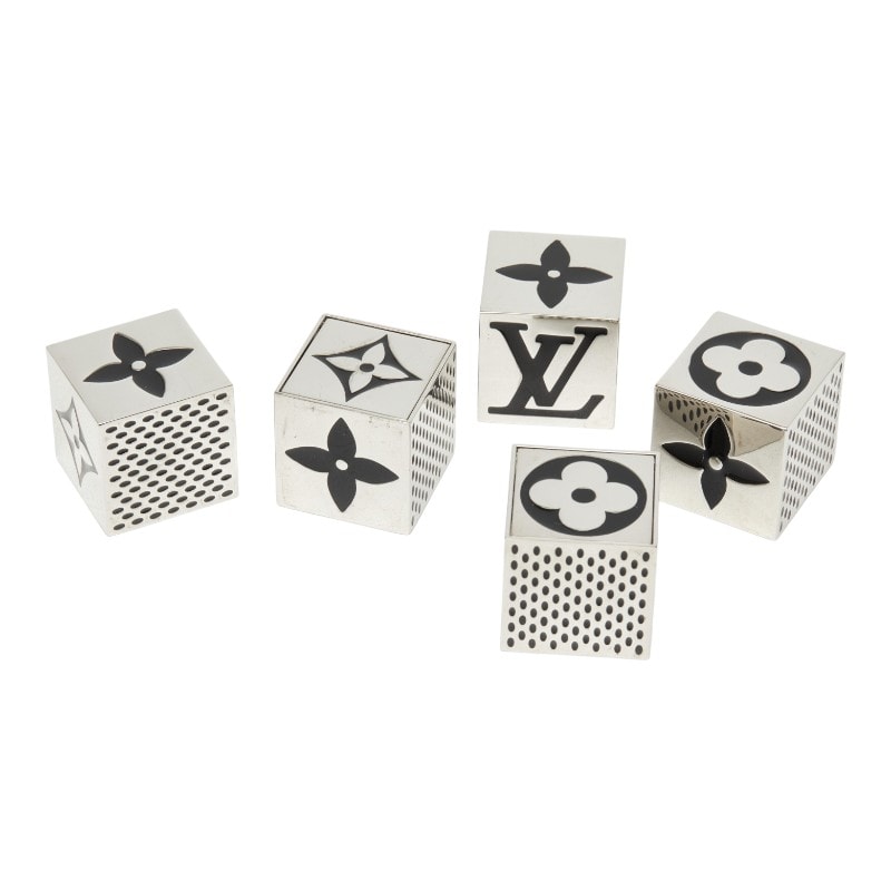ルイ ヴィトン LV CUBE GAME キューブゲーム ノベルティ ダイス サイコロ M99454 シルバー メタル ユニセックス LOUIS VUITTON 中古