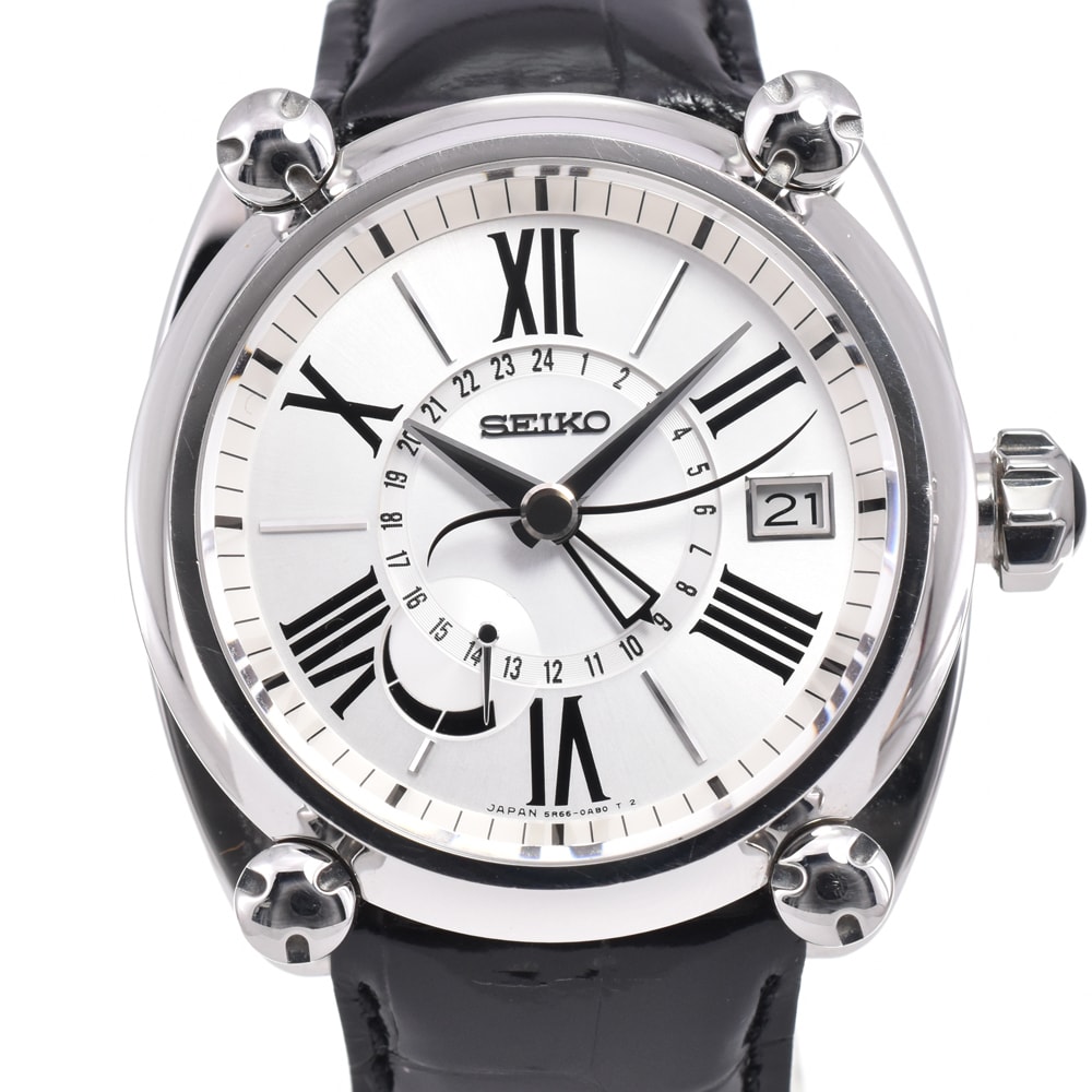 セイコー SEIKO SBLA035/5R66-0AC1 ガランテ シルバー スプリングドライブ メンズ 箱・保証書付き 腕時計 D#147434