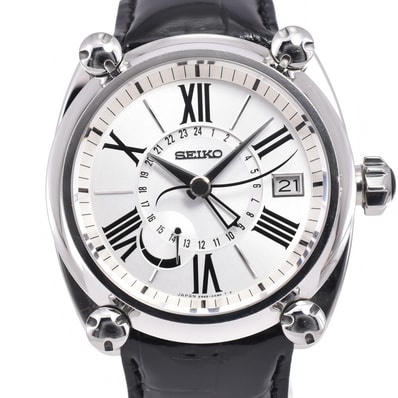 セイコー SEIKO SBLA035/5R66-0AC1 ガランテ シルバー スプリングドライブ メンズ 箱・保証書付き 腕時計 D#147434