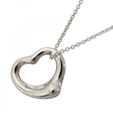 【6jdb0344-k】ティファニー ネックレス オープンハート シルバー925【中古】レディース
