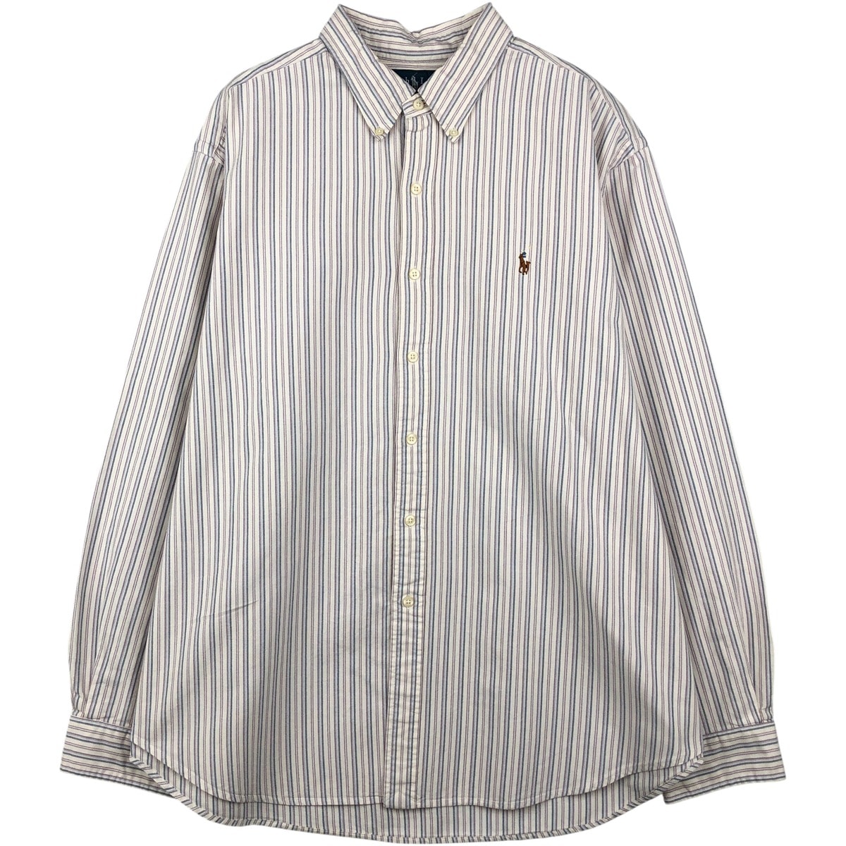 古着 ラルフローレン Ralph Lauren CLASSIC FIT マルチストライプ 長袖 ボタンダウンストライプシャツ メンズXXL相当/eaa609692