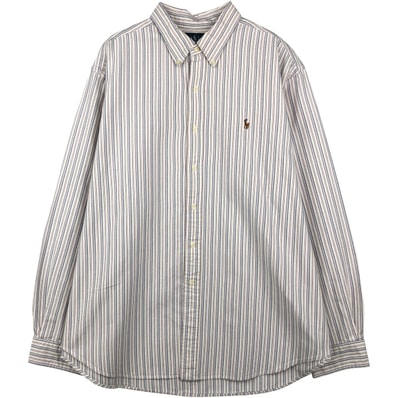 古着 ラルフローレン Ralph Lauren CLASSIC FIT マルチストライプ 長袖 ボタンダウンストライプシャツ メンズXXL相当/eaa609692