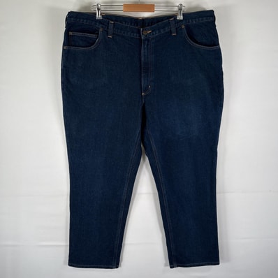 古着 カーハート Carhartt デニムパンツ テーパード 先染め 5ポケット 大きいサイズ w46 L30 インディゴブルー メンズ