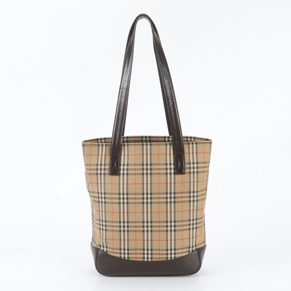 ■美品 バーバリー ノバ チェックショルダーバッグ レザー×キャンバス