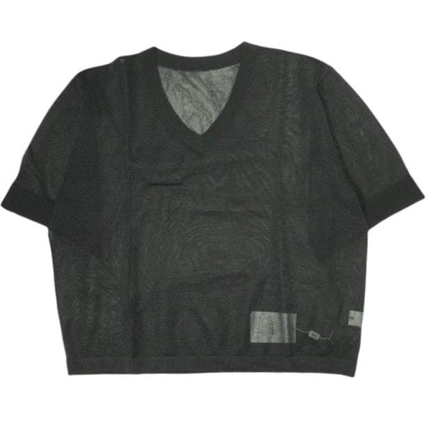 新品 CLANE クラネ 24SS SHEER V NECK KNIT TOPS シアーVネックニットトップス 16106-2152 1 BLACK セーター 半袖 トップス g23092
