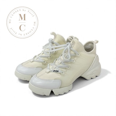 クリスチャンディオール CHRISTIAN DIOR D-Connect スニーカー 靴 シューズ ラバー ファブリック レザー ホワイト 白 ロゴ