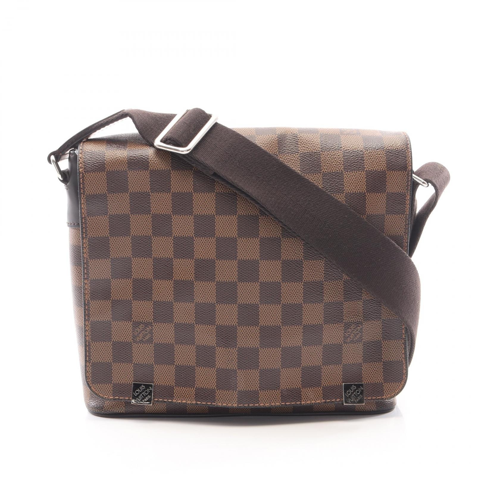 ルイ・ヴィトン LOUIS VUITTON ディストリクト PM NM ショルダーバッグ バッグ PVCコーティングキャンバス レザー ダミエ エベヌ メンズ レディース ブラウン系 / ブラック系 N41031 【中古】