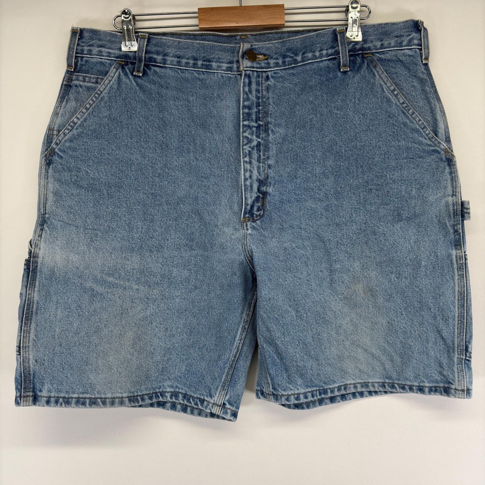 古着 カーハート Carhartt デニム ショートパンツ ペインター ワンポイントロゴ ハーフパンツ ワーク 大きいサイズ w40  ブルー メンズ
