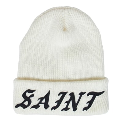 SAINT MICHAEL セントマイケル 帽子 26SS SM-MK8-0000-086 KNIT CAP SAINT WHITE セントホワイト ニットキャップ ニット帽 ビーニー ホワイト系 OS【極上美品】【中古】