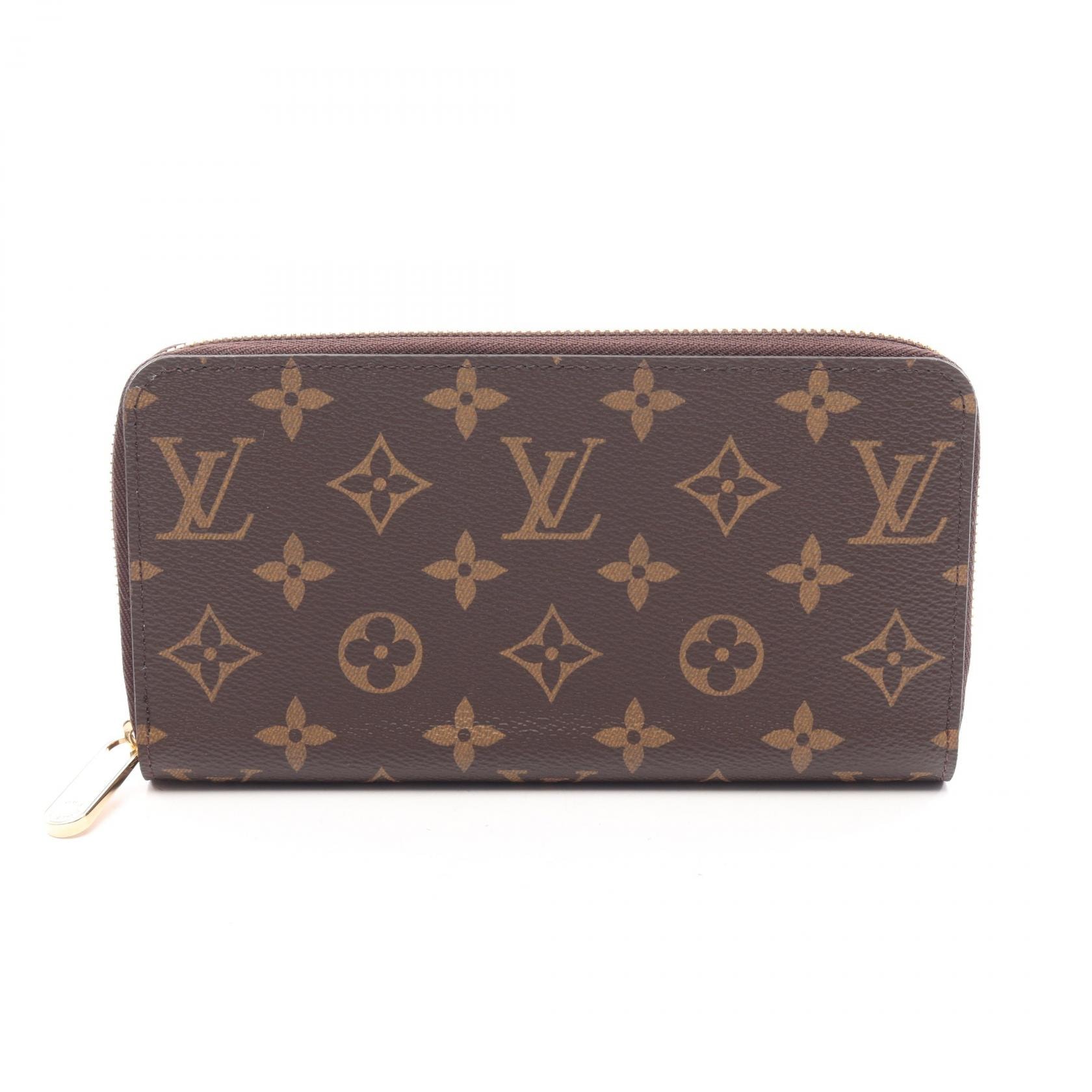 ルイ・ヴィトン LOUIS VUITTON ジッピーウォレット ラウンド長財布 財布 PVCコーティングキャンバス PVC モノグラム メンズ レディース ブラウン系 M42616 【中古】