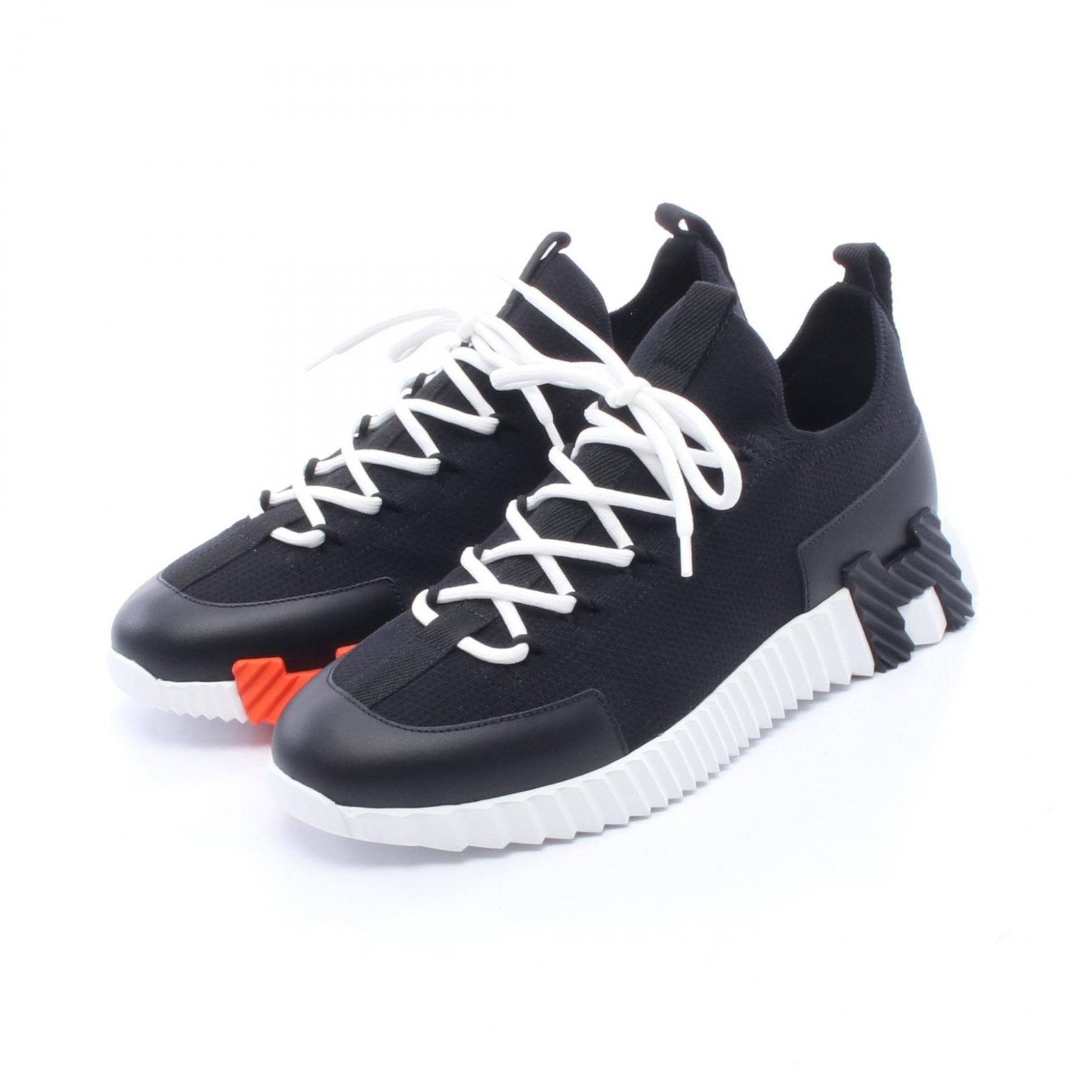 エルメス HERMES リフト スニーカー 靴 ファブリック レザー レディース ブラック系 【中古】