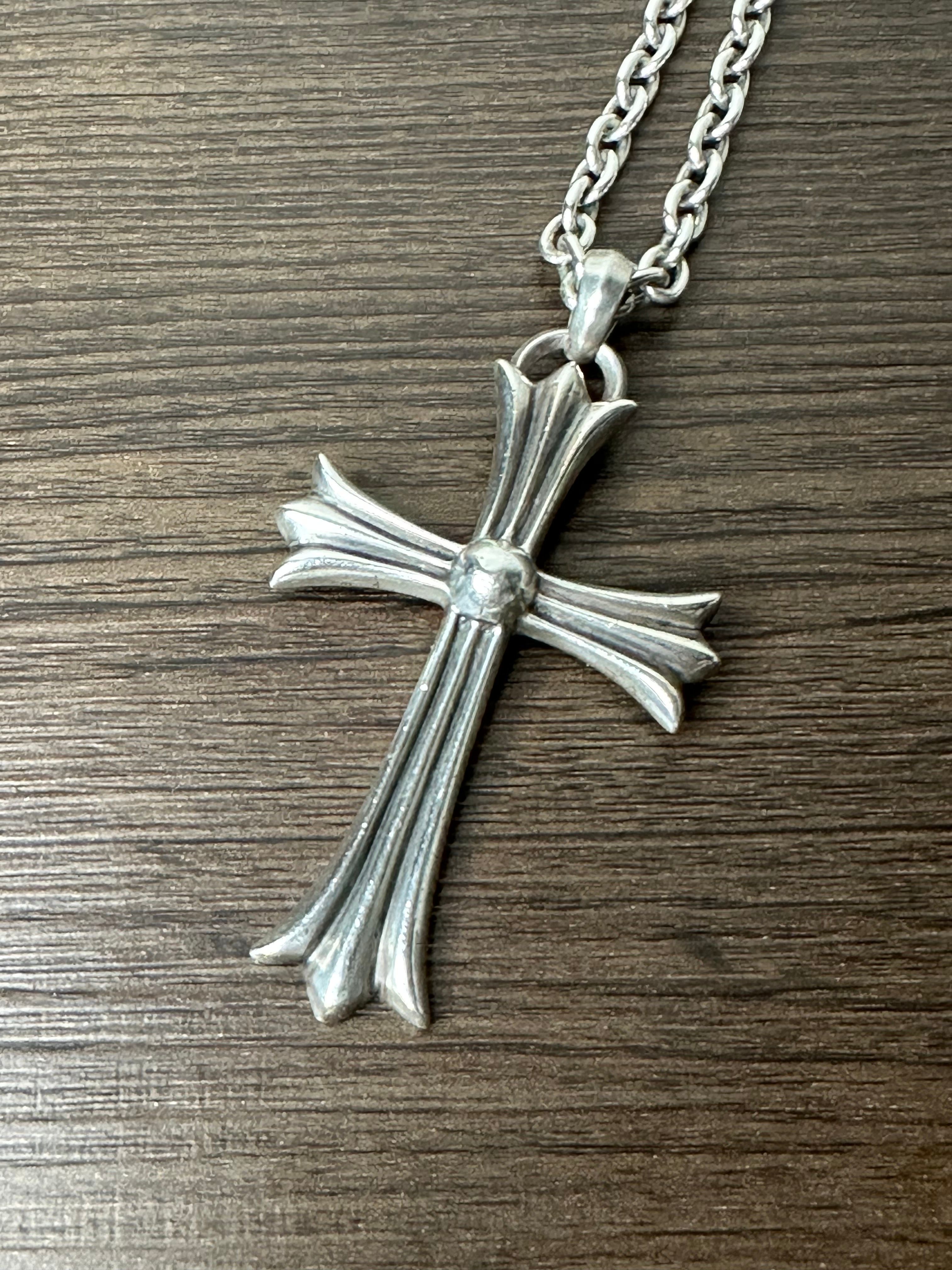 Chrome Hearts Large CH Cross Pendant with Plane Bail "Silver"