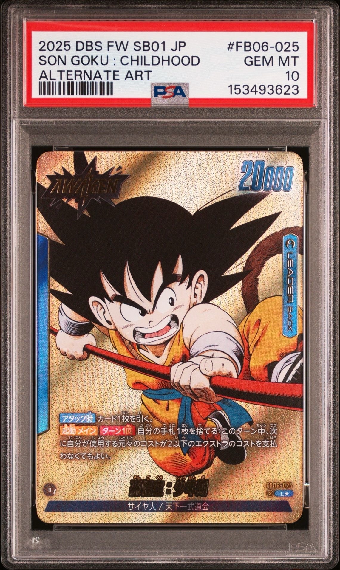 PSA10】孫悟空：少年期 / 孫悟空：少年期 (AWAKEN) L☆ [FB06-025