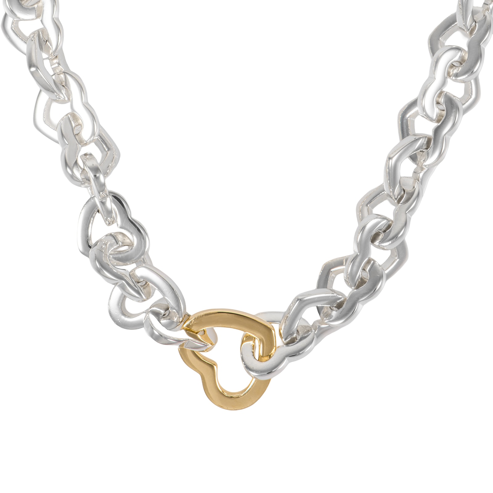TIFFANY&Co. ティファニー ハートリンク ネックレス スターリングシルバー K18YG シルバー ゴールド【中古】