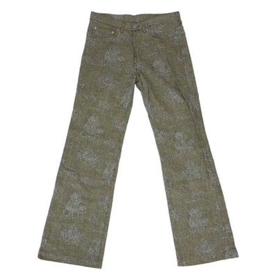 DRIES VAN NOTEN ドリスヴァンノッテン パンツ 3951-1750 総柄 フレア パンツ ベージュ系 31【中古】